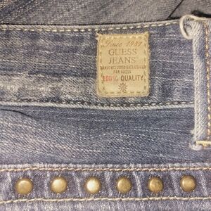 Guess Vintage Y2K Distressed Studded Jeans